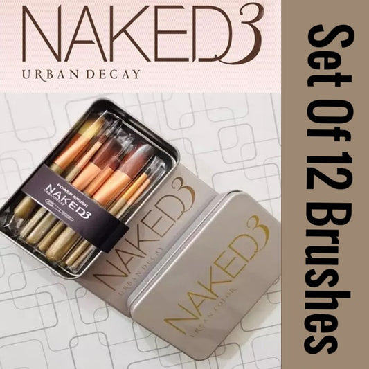 Naked 3 Makeup Brush Set 12 pcs with box