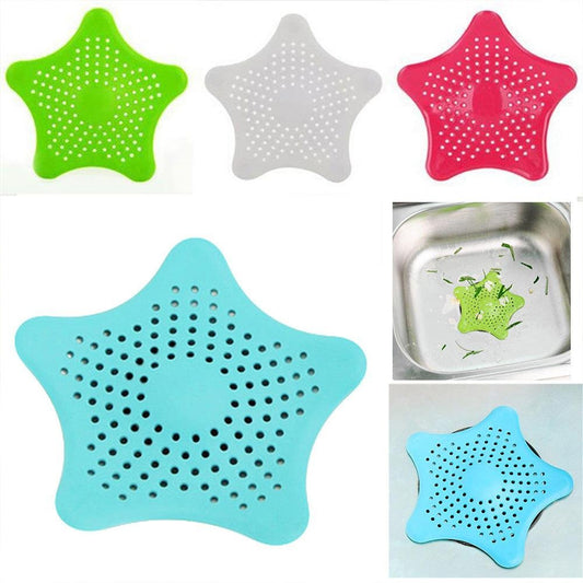 Pack of ( 4 ) Silicone Rubber Five-pointed Star Sink Filter Sea Star Drain Cover