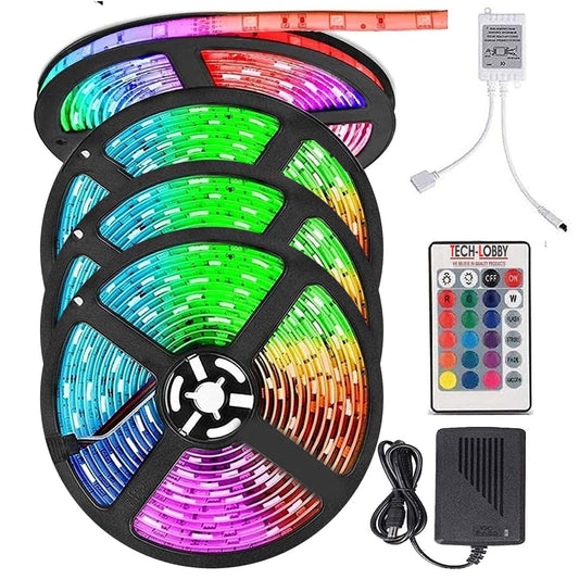 RGB LED Strip 5 meter Top Quality With Remote And 12V Power Supply