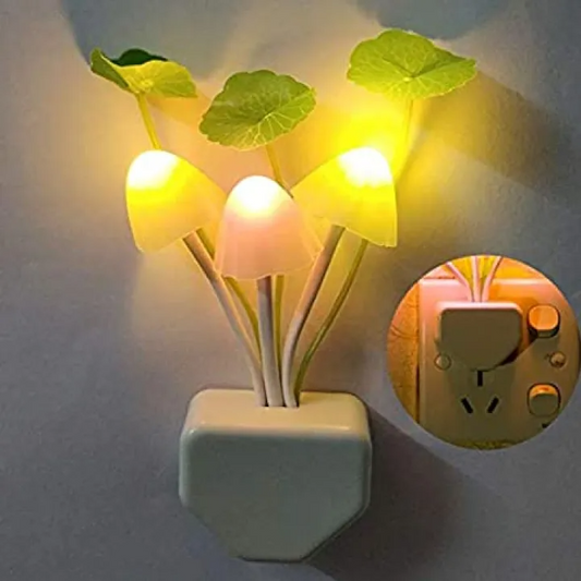 New automatic Fashion Night Light Romantic Multi Colorful Sensor LED Mushroom Night Light Wall Lamp